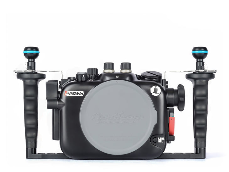 nauticam na a7c underwater housing for sony a7c front with port cover