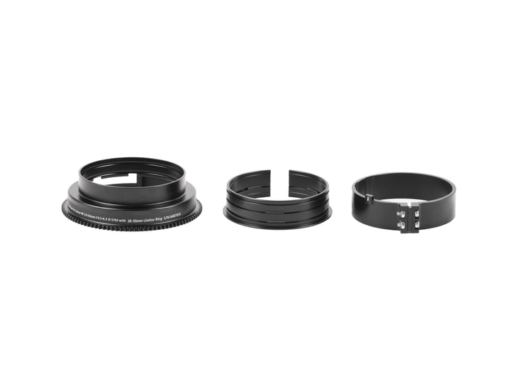19635 Nauticam RF2850-Z Zoom Gear for Canon RF 24-50mm F4.5-6.3 IS STM with 28-50mm Limitor Ring V2