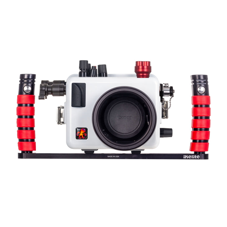 Ikelite 200DLM/D underwater housing for Canon EOS R8 with fiber optic update