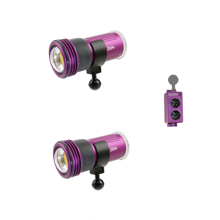 Keldan Bundle - 2 x Keldan Video 4XR 11000lm CRI86, RC2 Remote Control w. Ball Adapter