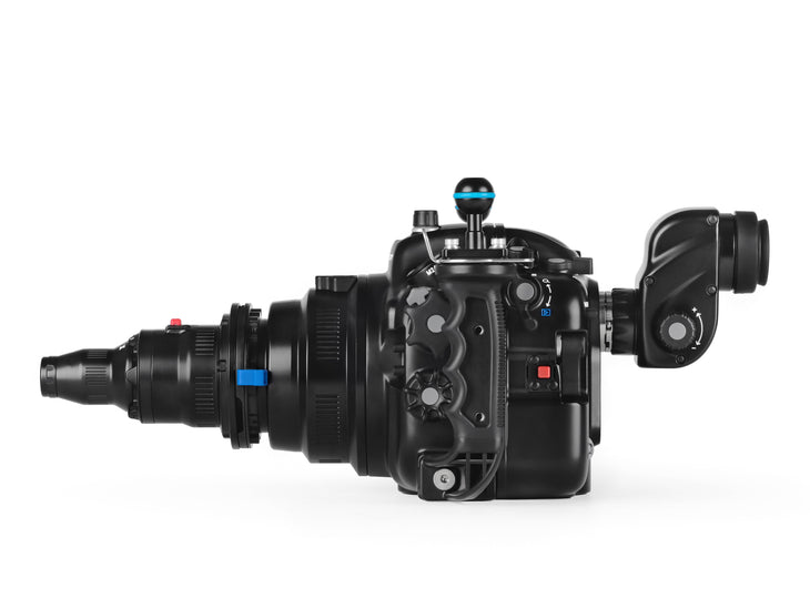 Reverse straight viewfinder for EMWL attached to housing
