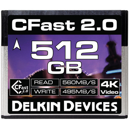 DELKIN DEVICES CFast 2.0 512GB ① Delkin Devices 512GB Cinema CFast 2.0 Memory Card – Reef