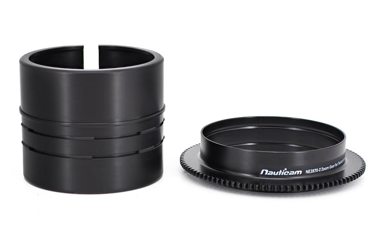 Nauticam NE2870-Z Zoom Gear for Techart Sony E to Nikon Z Autofocus Adaptor with Sony SEL2870 FE28-70mm F3.5-5.6 OSS