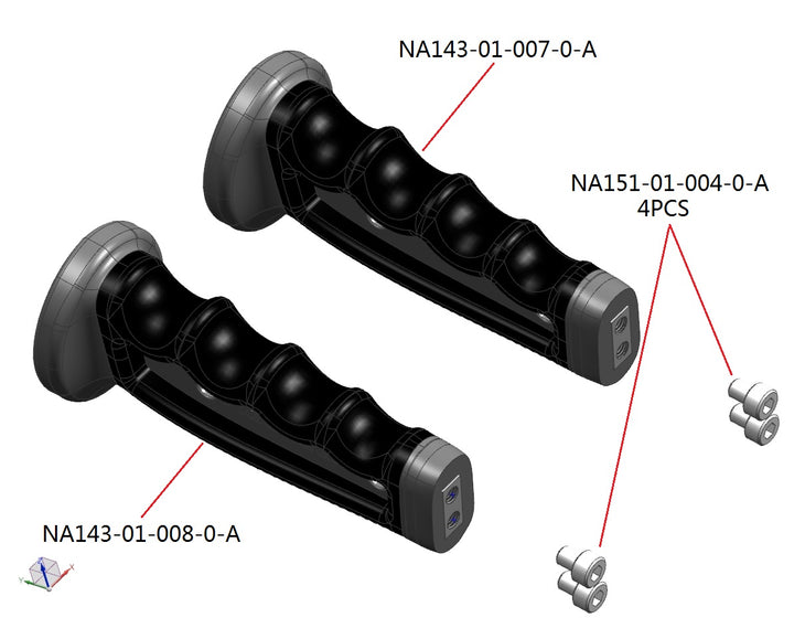 Pair of MIL/Compact Housing Handles with Screws