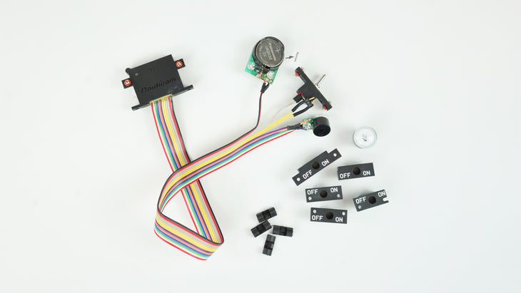 Vacuum Detection/Moisture Alarm PCB set (incl. on/off switch and mount, buzzer, moisture sensor, CR2032 battery holder and 4 colour LED; 2pcs Panasonic CR2032 batteries incl.)
