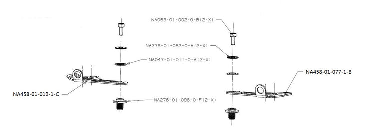 A Pair of Handle Brackets for NA-80D with Screws