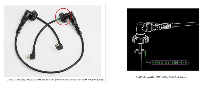 M28 O-ring NA01001039 (I.D.=26.0,C.S.=2.5)(4pcs)   25079