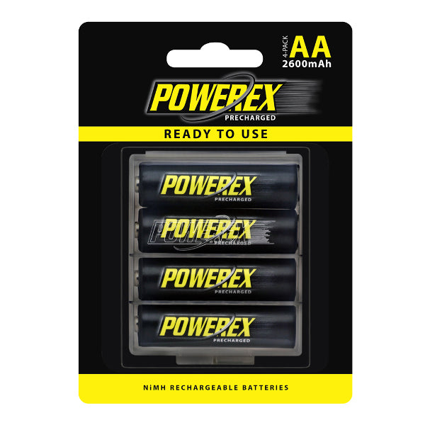 Maha Powerex Precharged Rechargeable AA NiMH Batteries (1.2V, 2600mAh) - 4-Pack