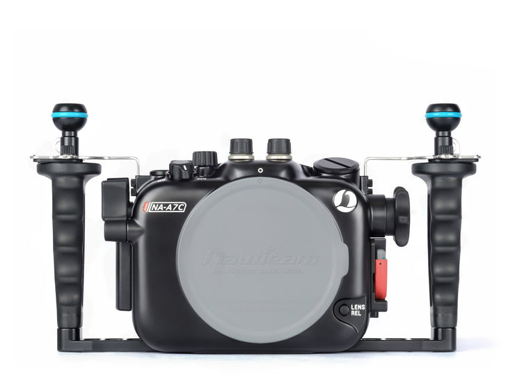 nauticam na a7c underwater housing for sony a7c front with port cover